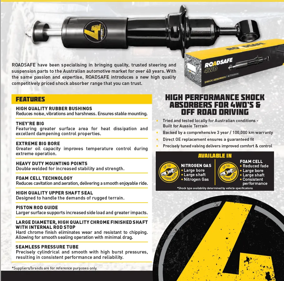 Roadsafe 4wd Foam Cell Front Shock Absorber for Ssangyong Korano ALL 2/98-6/07