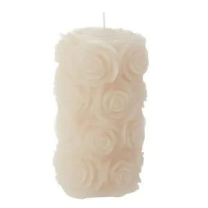 Rose Pillar Candle Cream