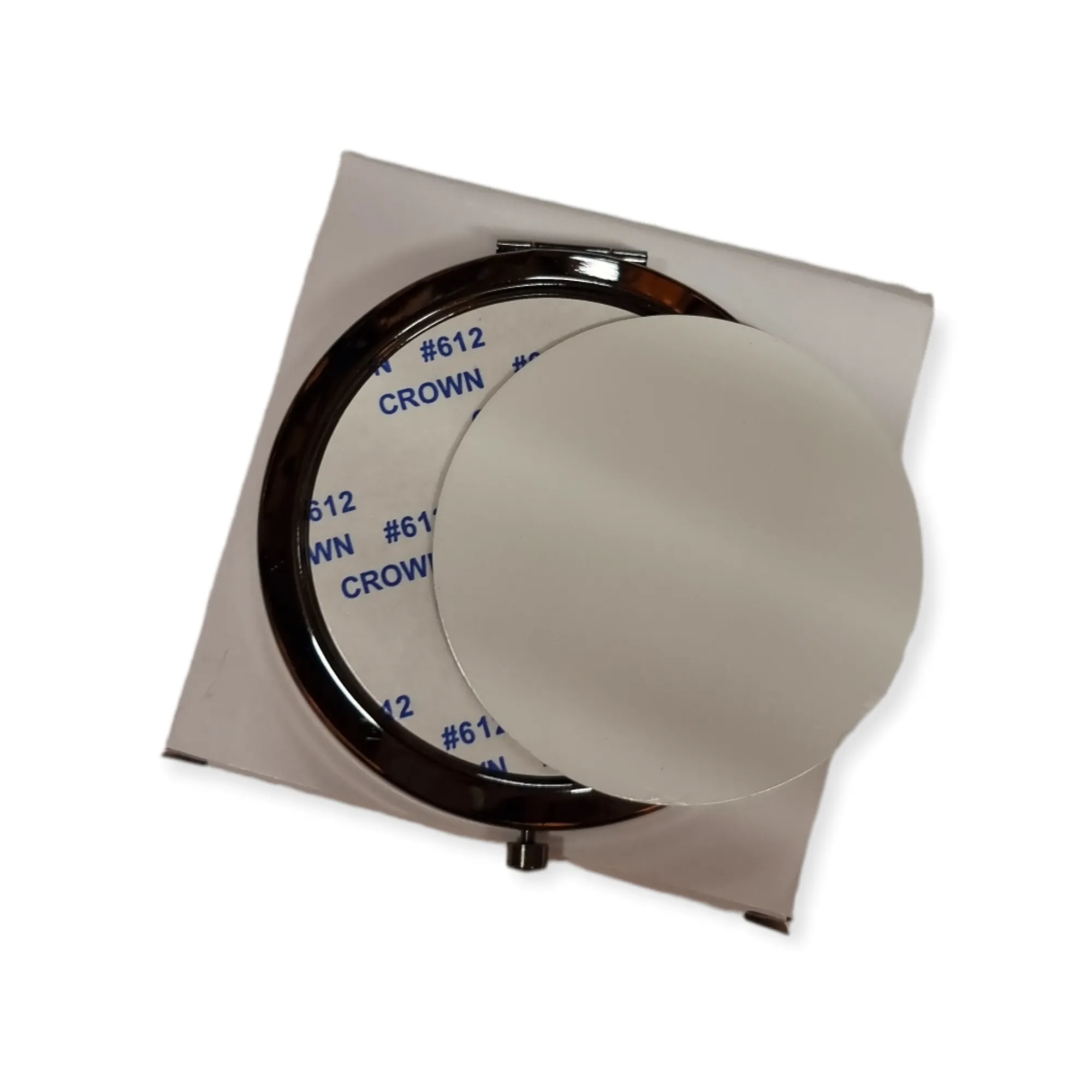 Round Compact Pocket Mirror - Smoked black