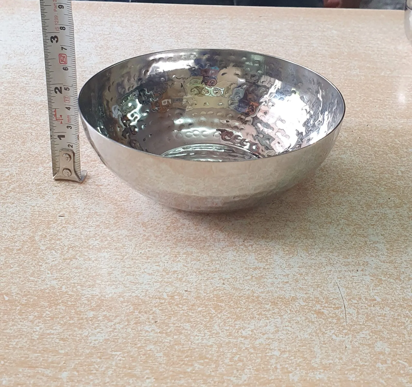 Round Hammered Serving Bowl, Stainless Steel, 5", 400 ML