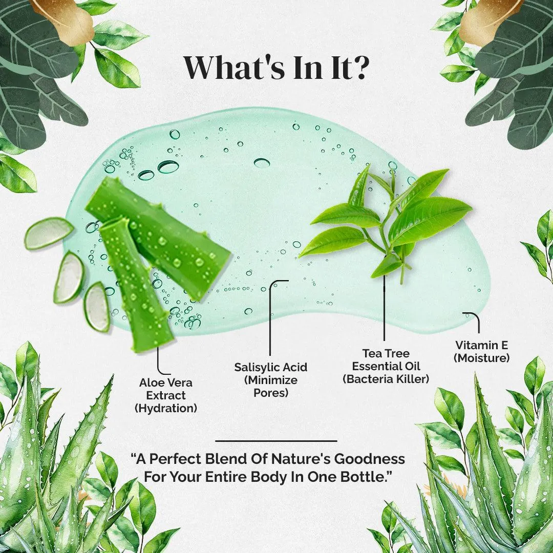 Rubz Anti acne Face Wash for Oil Control | Enriched with Tea Tree Oil | Lighten Blemishes | Paraben and Sulphates Free | Best Face Wash for Oily Skin | 1 Litre