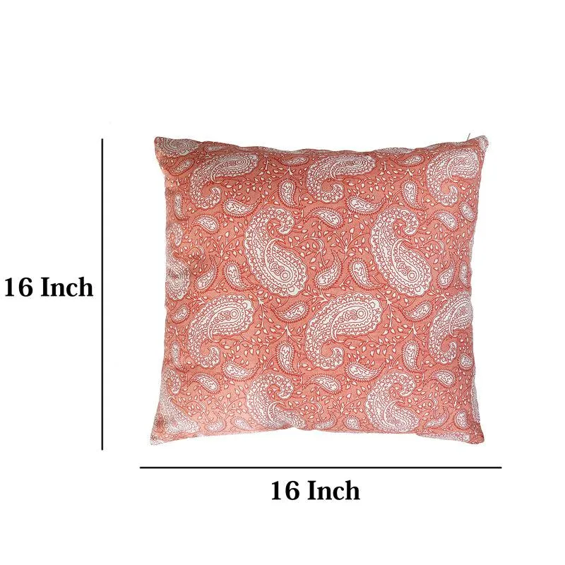Ruksaana Printed Cushion Cover (Orange) - Set Of Two