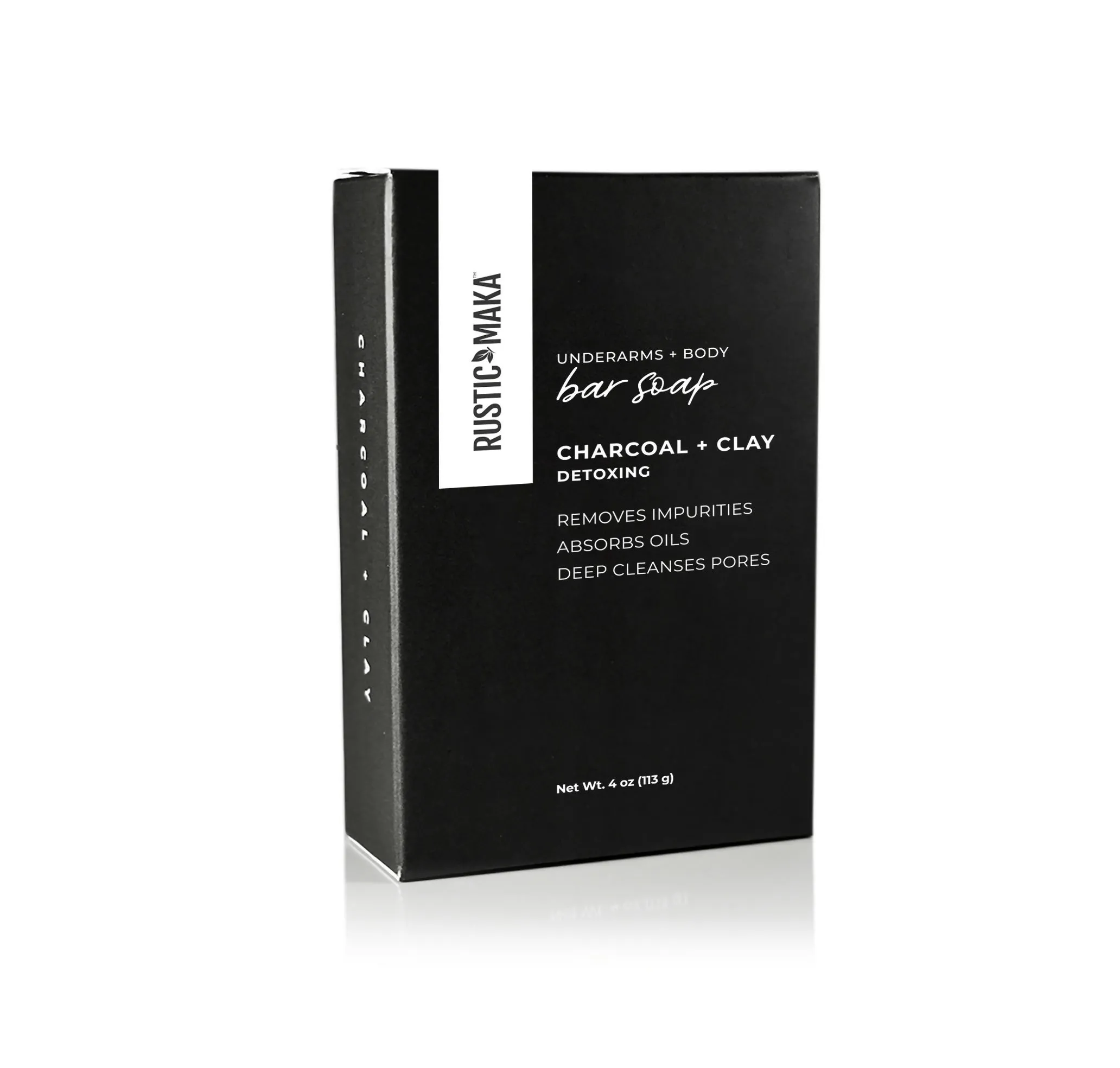 Rustic Maka Charcoal   Clay Bar Soap: Detoxing | Underarms   Body - 12 Bars x 4 oz case