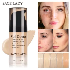 SACE LADY Face Concealer Cream Full Cover Makeup Liquid Facial Corrector Waterproof Base Make Up for Eye Dark Circles Cosmetic