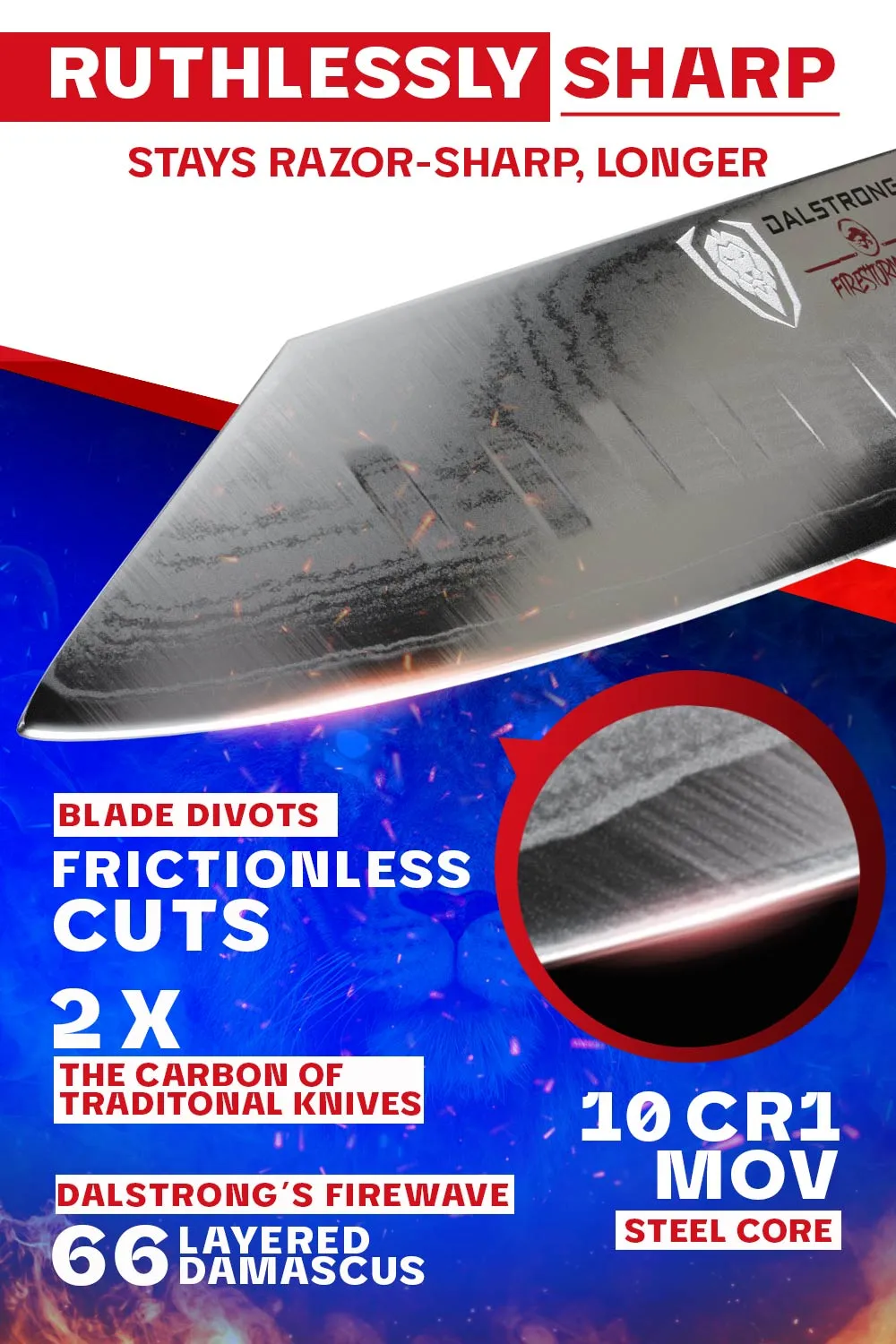 Santoku Knife 7" | Firestorm Alpha Series | Dalstrong ©
