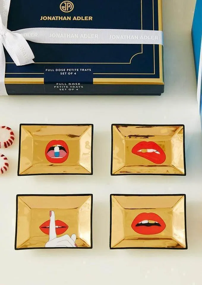 Set De Quatre Vides Poches "Bouche" Gold