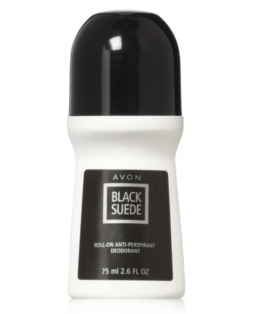 Set of 4 Avon Black Suede Roll-On Anti-Perspirant Deodorant Rolls