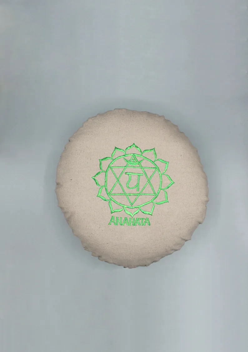 Seven Chakra Anahata Cotton Round Meditation Cushion