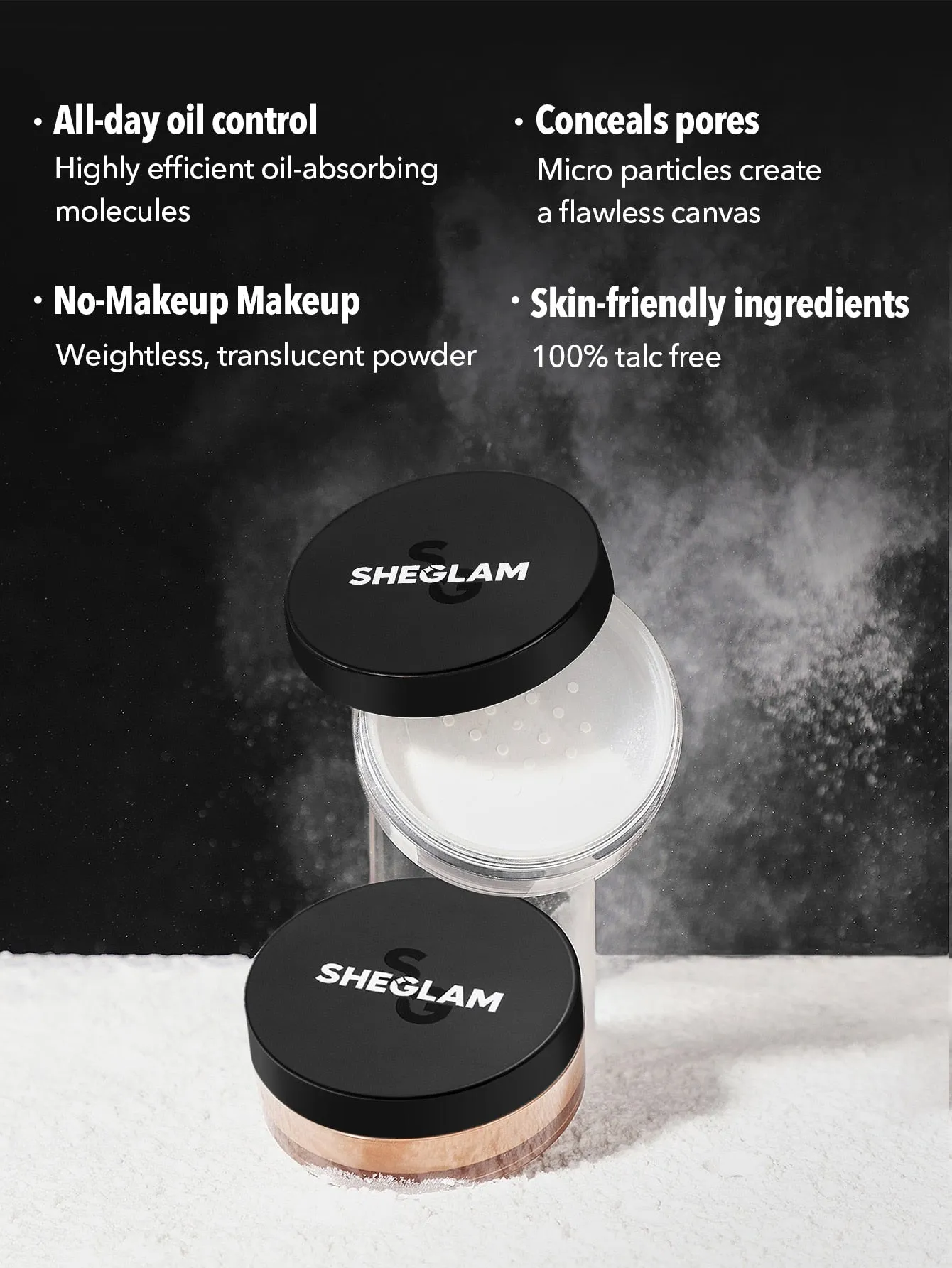 SHEGLAM Baked Glow Setting Powder-Light Pink  Oil Control Loose Setting Powder