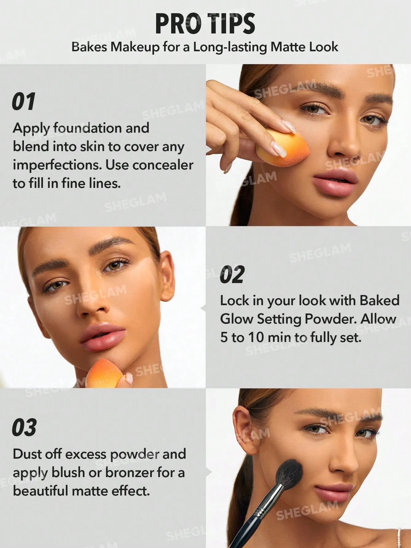 SHEGLAM Baked Glow Setting Powder-Light Pink  Oil Control Loose Setting Powder