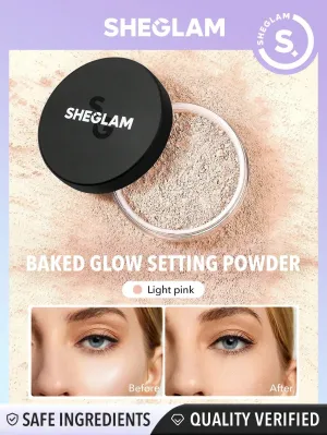 SHEGLAM Baked Glow Setting Powder-Light Pink  Oil Control Loose Setting Powder