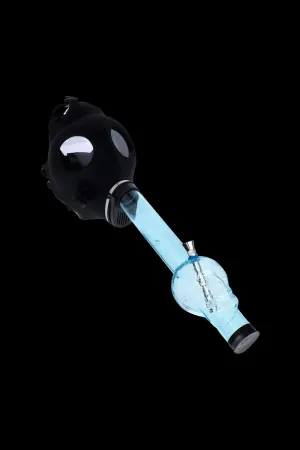 Silicone Gas Mask Bong - Acrylic Skull Tube - Black