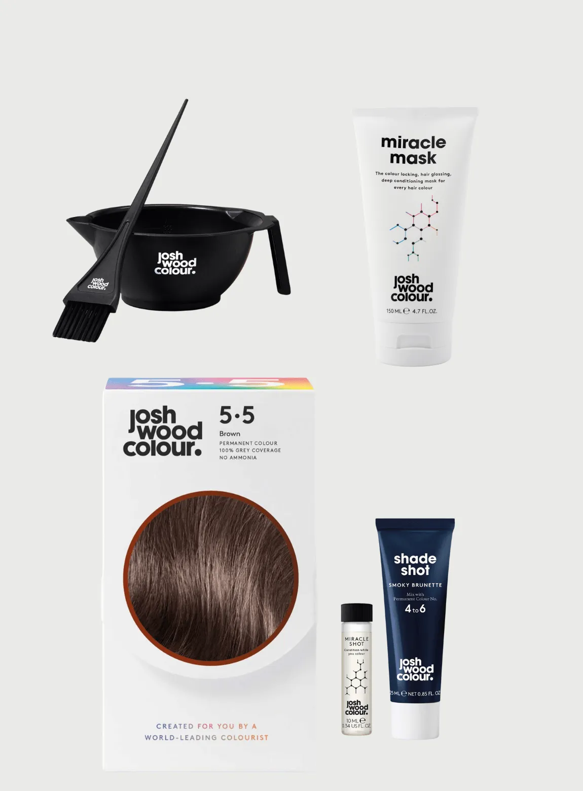 Starter Kit - 5.5 Perm kit, Miracle Shot, Smoky Brunette Shade Shot x 1, Bowl & Brush, Miracle Mask