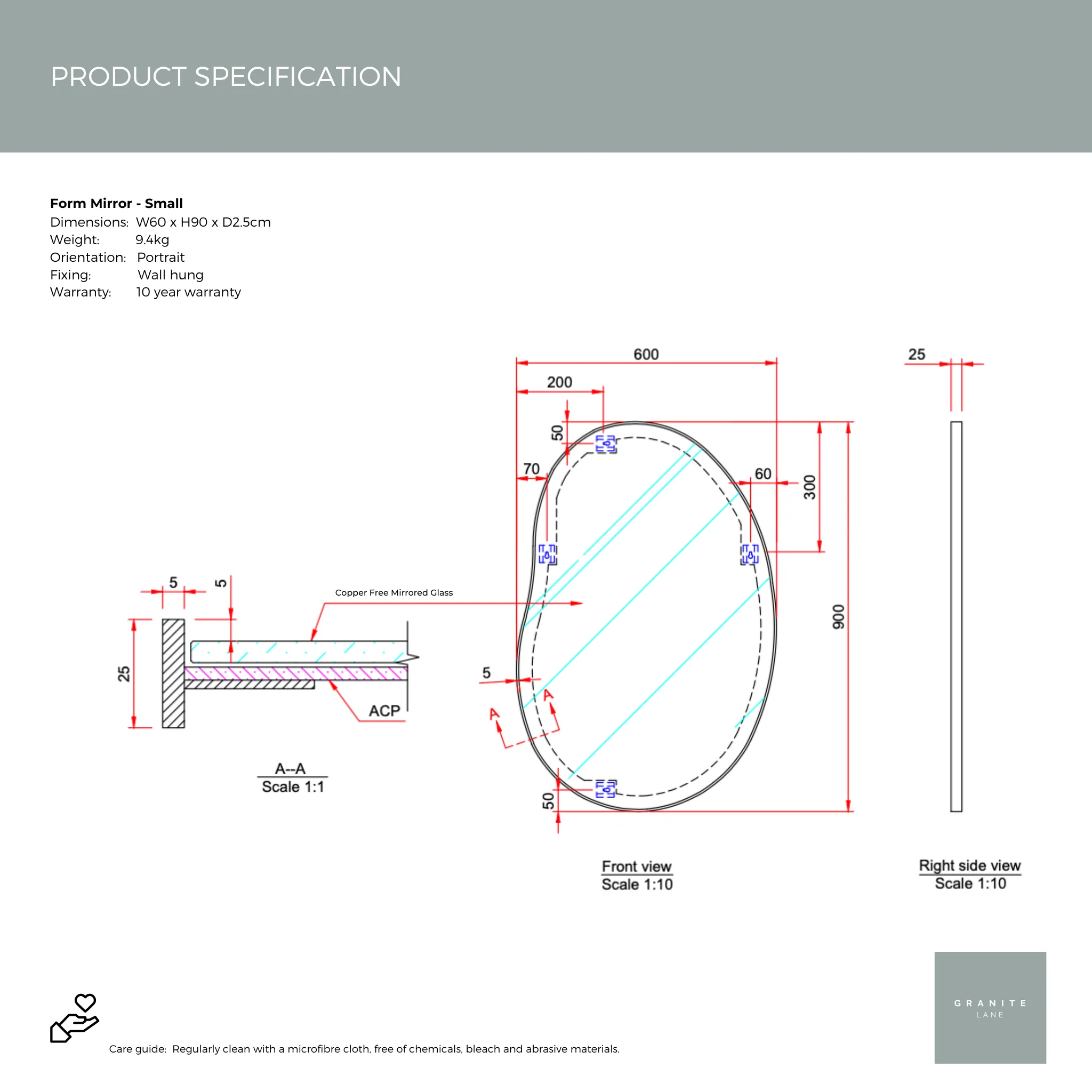 Studio Form I Mirror, Brass (M)