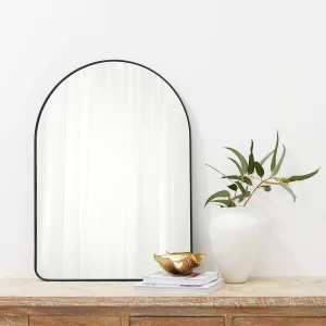 Studio Slim Wall Arch Mirror, Black