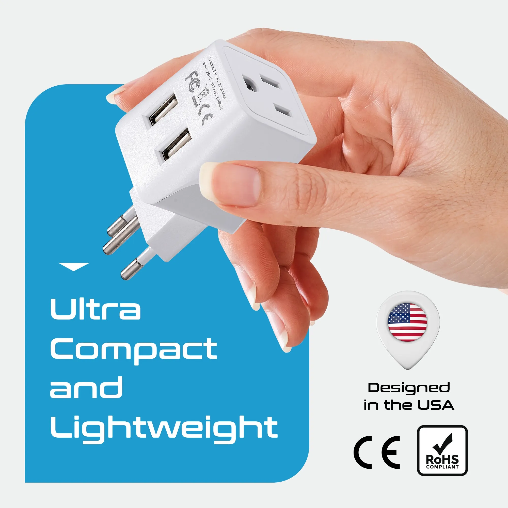 Switzerland Travel Adapter - Type J - Dual USB (CTU-11A)