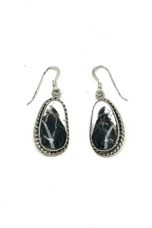 Terry Wood Navajo White Buffalo Freeform Earrings