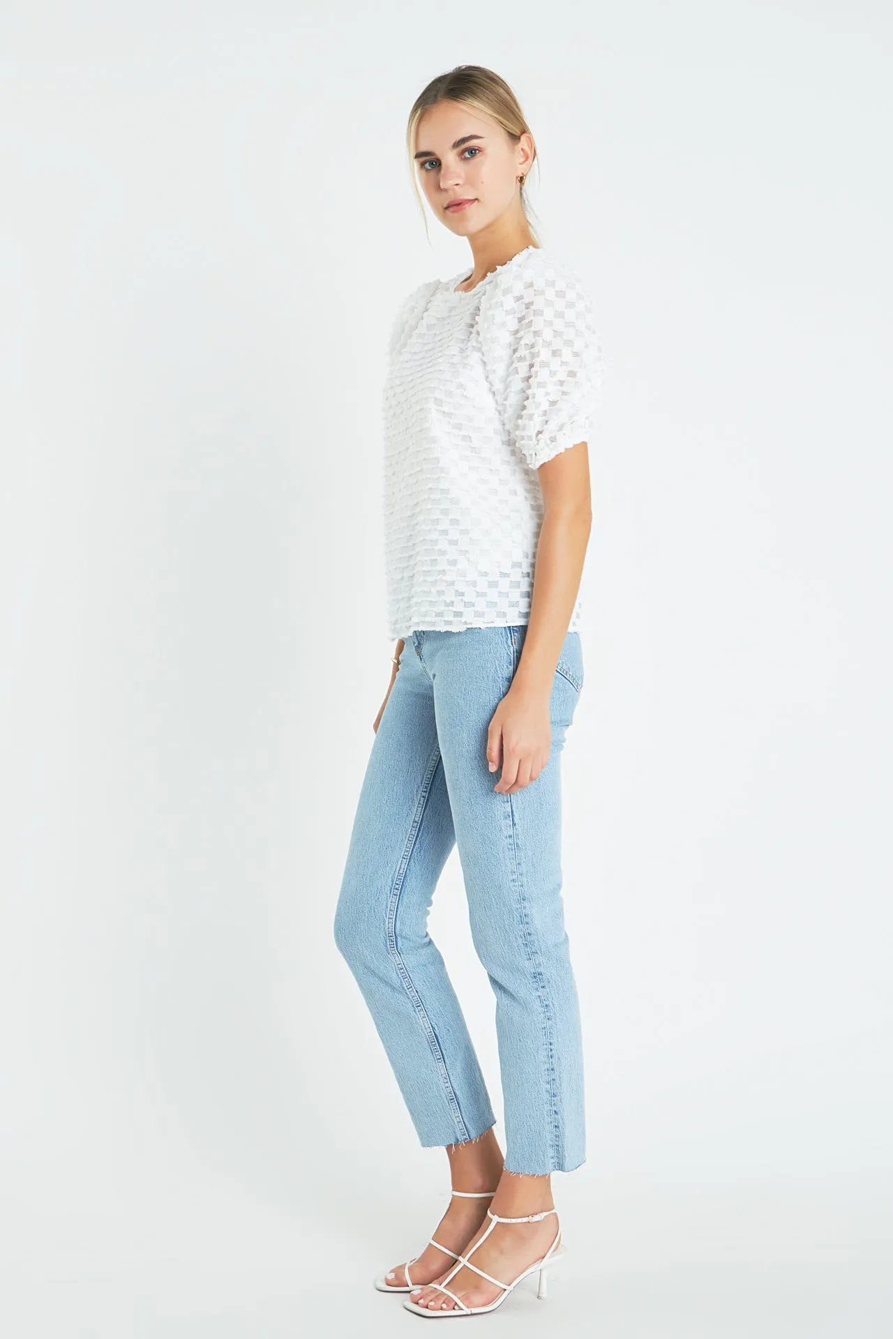 Textured Puff Sleeve Top