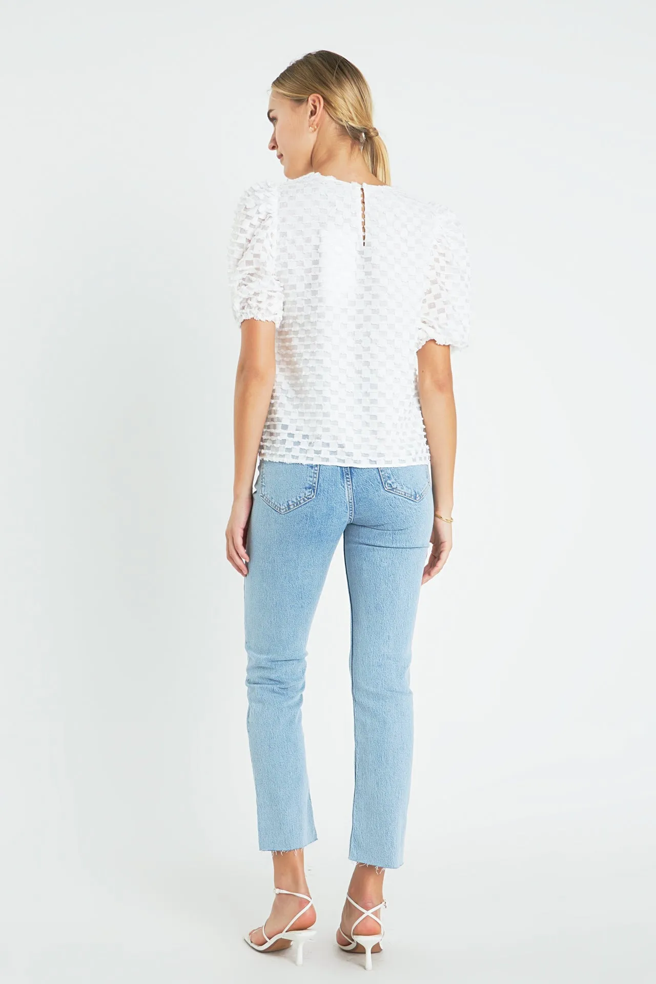 Textured Puff Sleeve Top