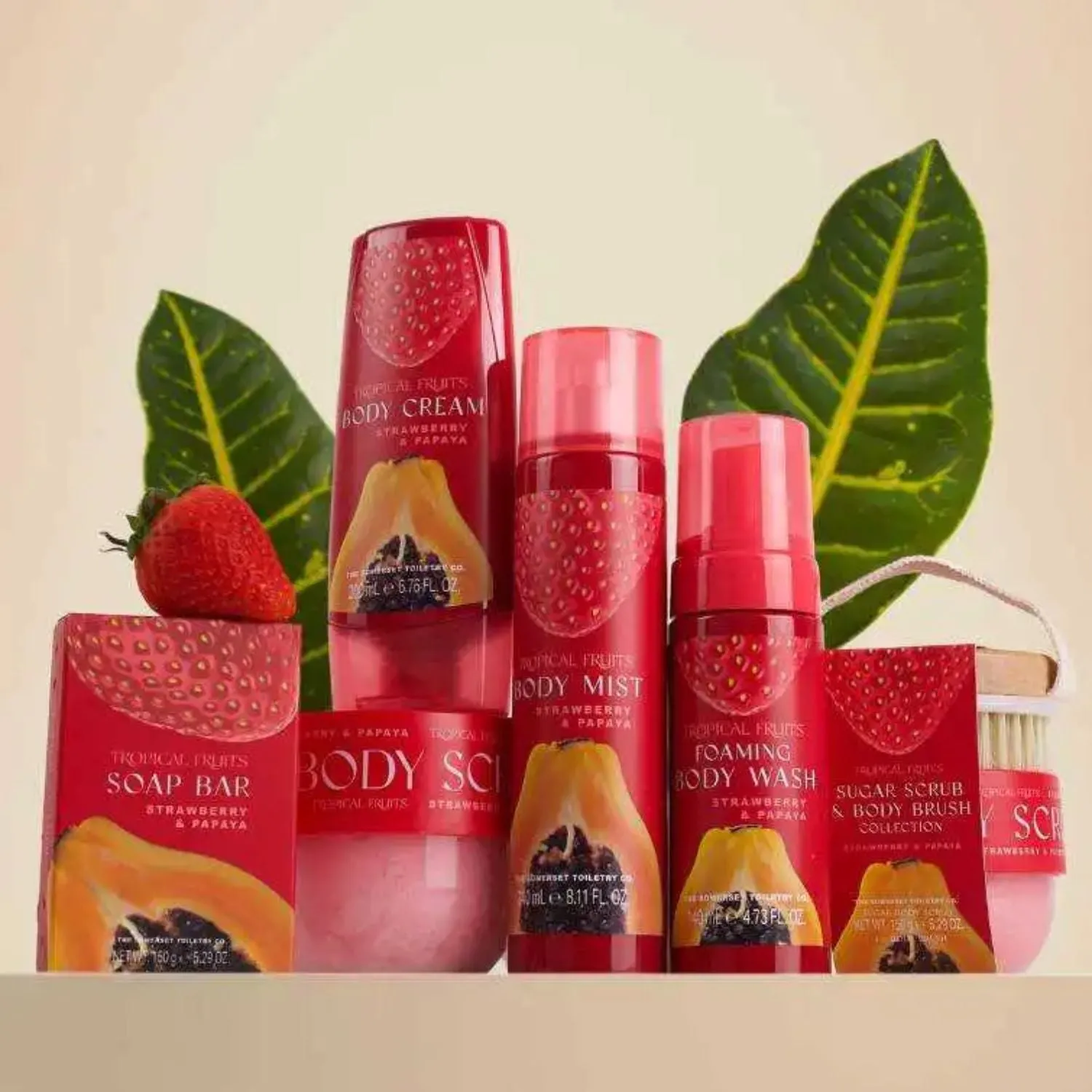 Tropical Fruits 140ml Strawberry & Papaya Foaming Body Wash
