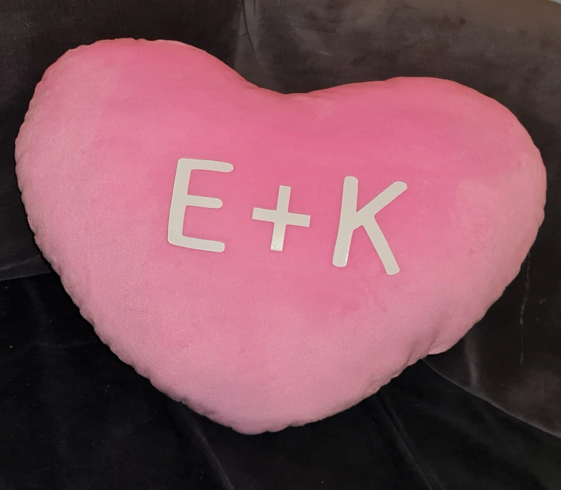 Unique personalised heart shaped cushions - customised affirmation pillows *As seen in The Only Way Is Essex*