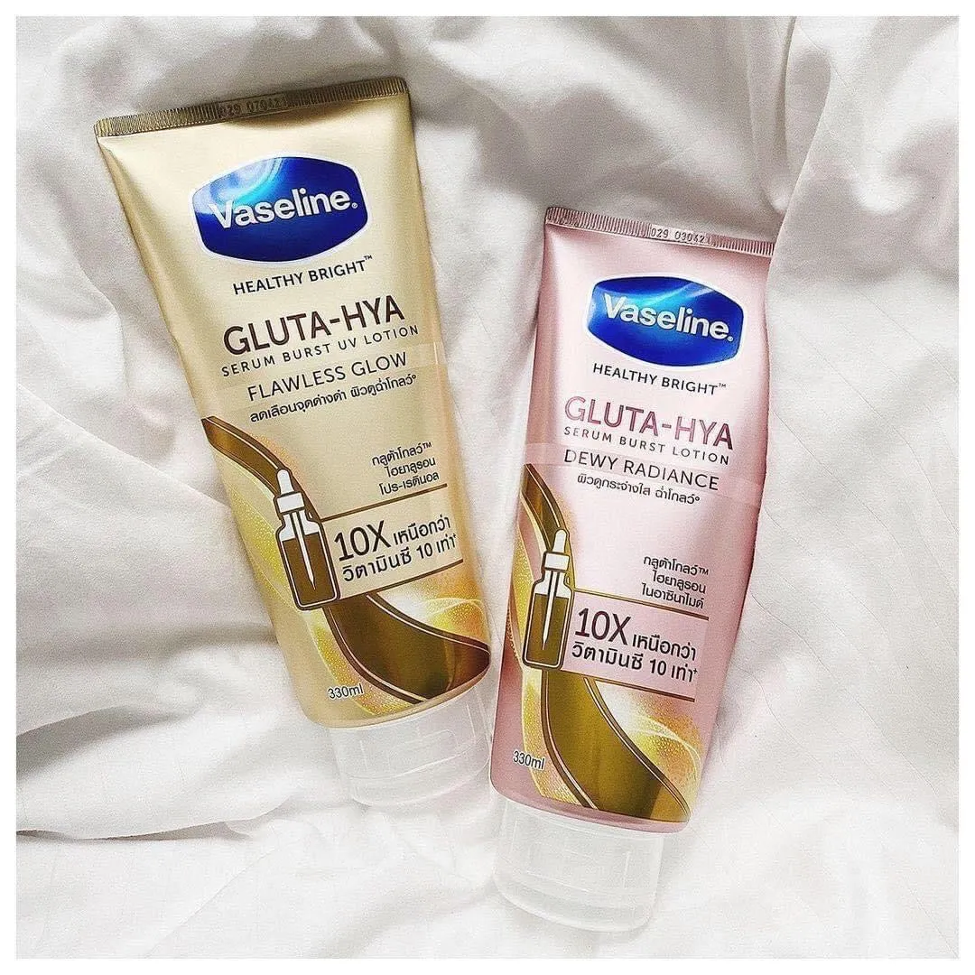 Vaseline Gluta - HYA Glow Serum 10X Whitening Lotion - FLAWLESS GLOW 330ml - ( Gold )