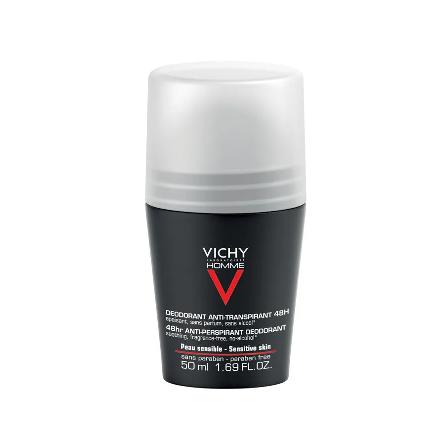 Vichy Homme Sensitive Skin 48hr Roll-On Deodorant 50ml