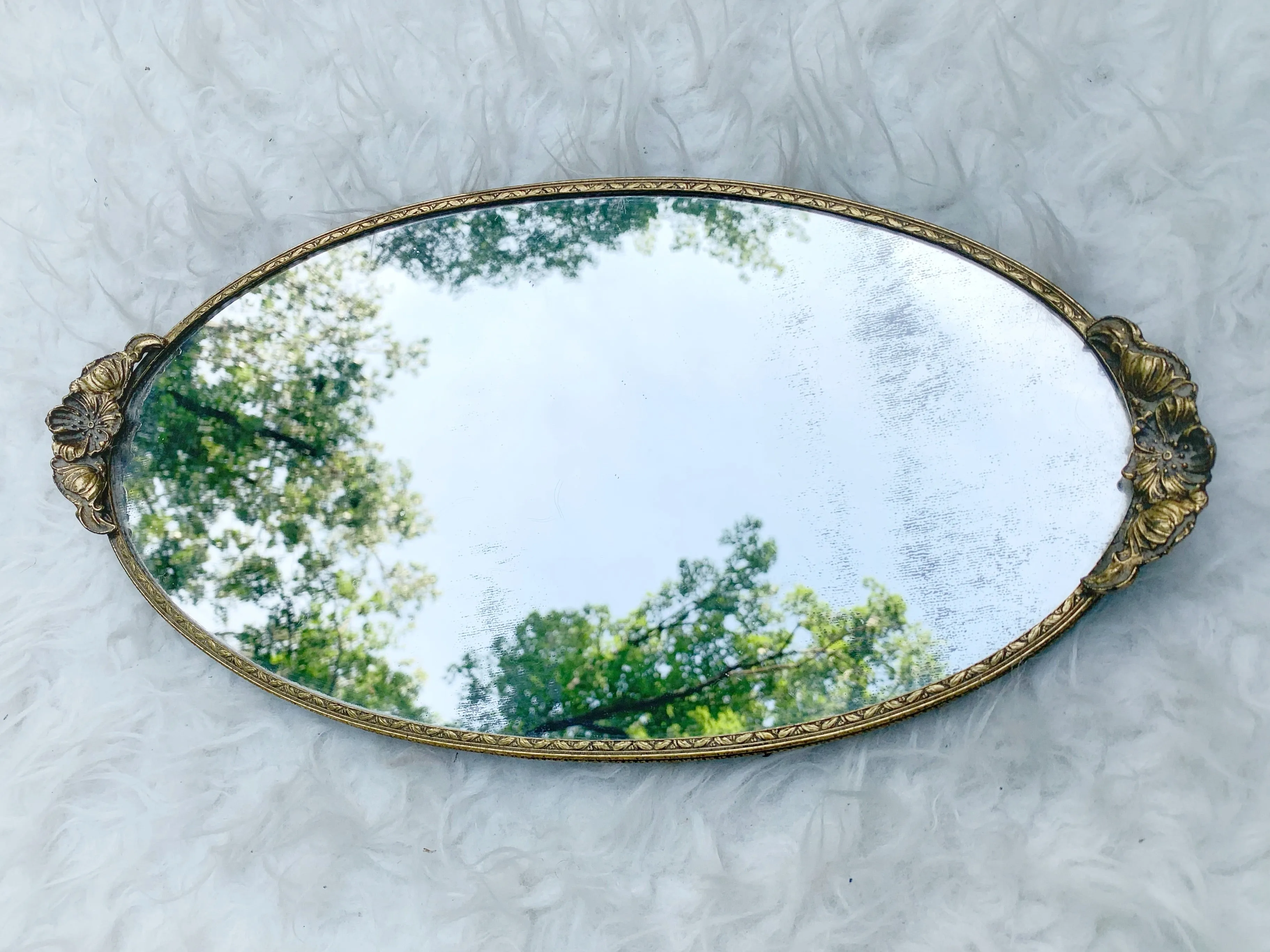 Vintage Dogwood Vanity Mirror