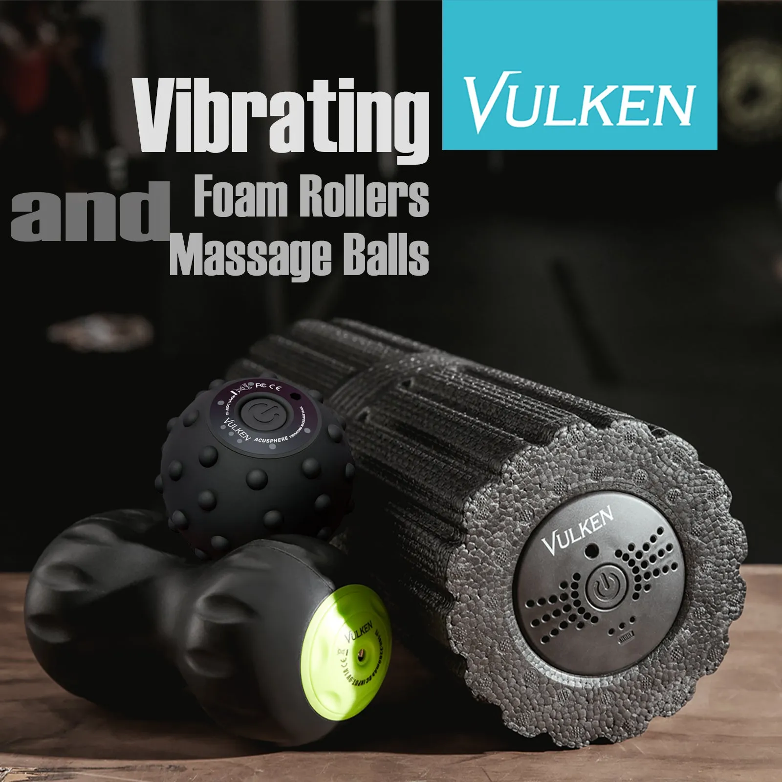 VulkRoll Vibrating Foam Roller 17” Electric Foam Rolling Massager