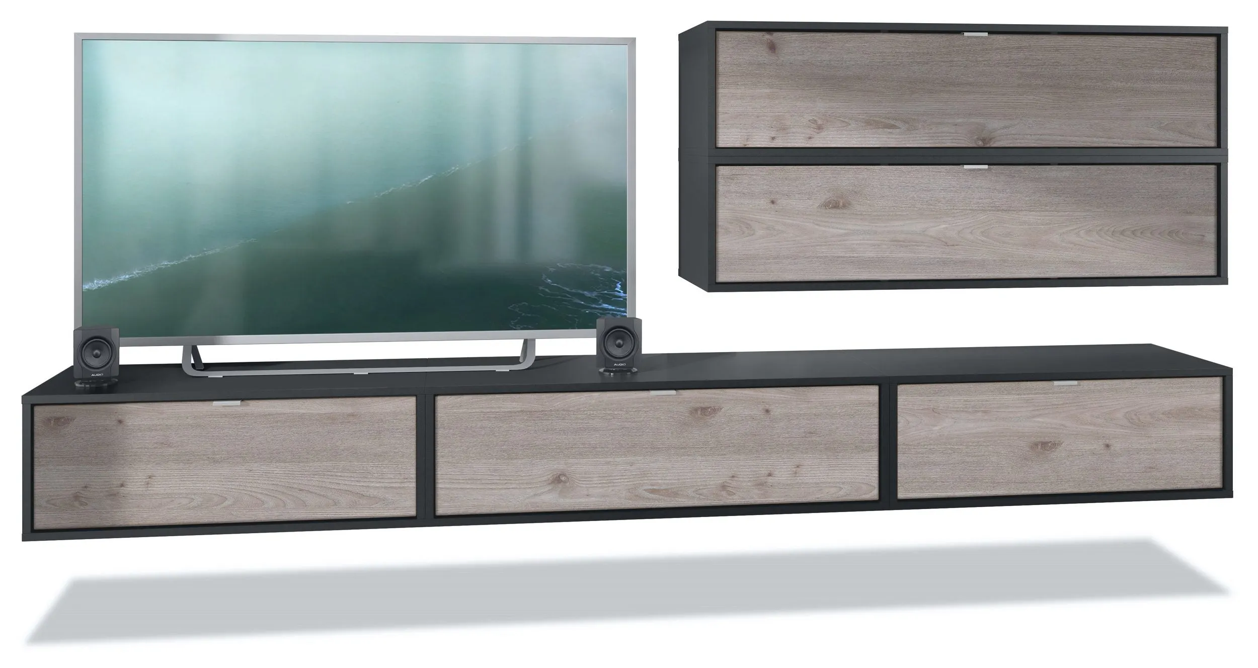 Wall Unit "Lana V3" with Black Body   Various Color Fronts