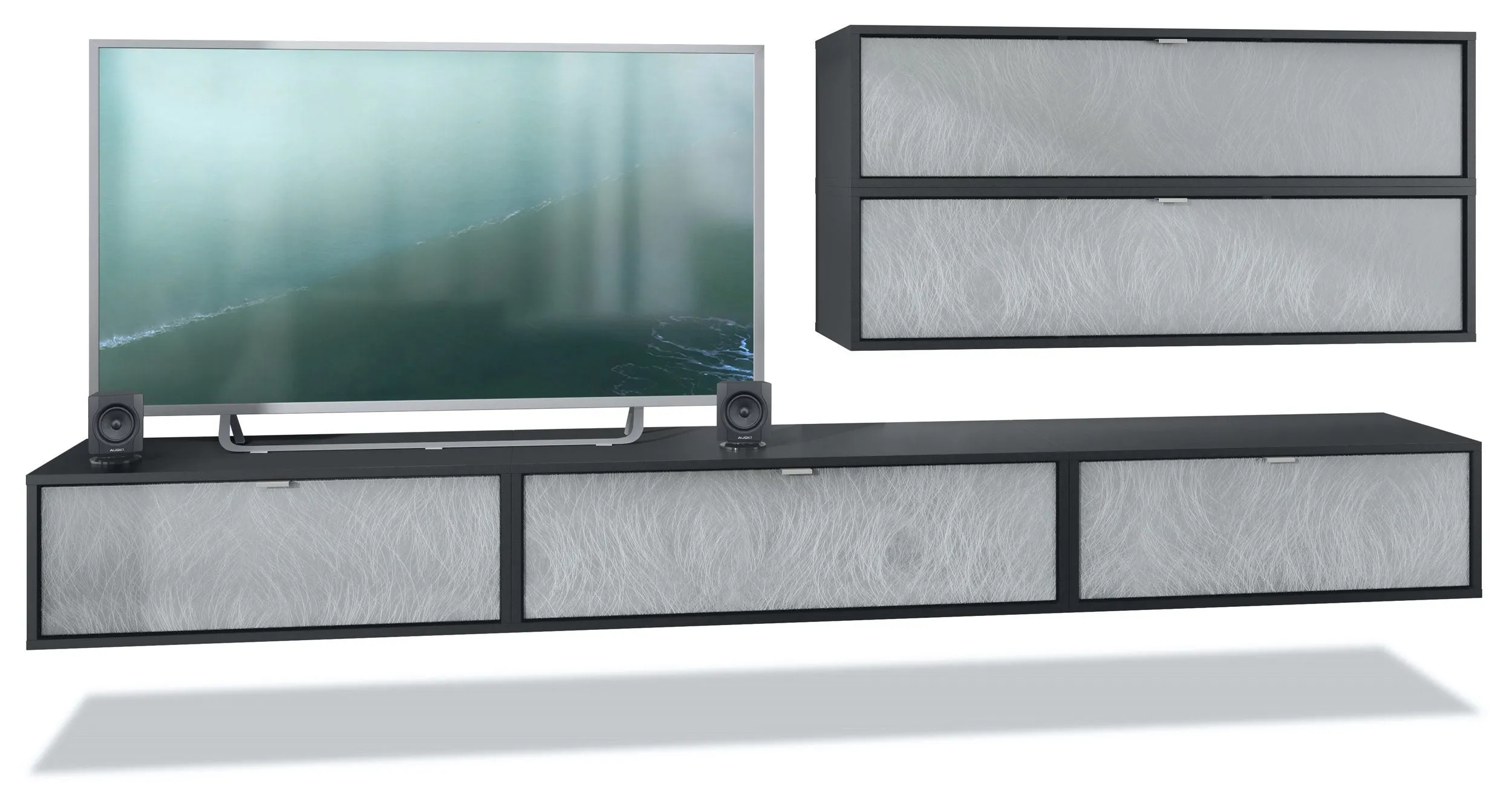 Wall Unit "Lana V3" with Black Body   Various Color Fronts