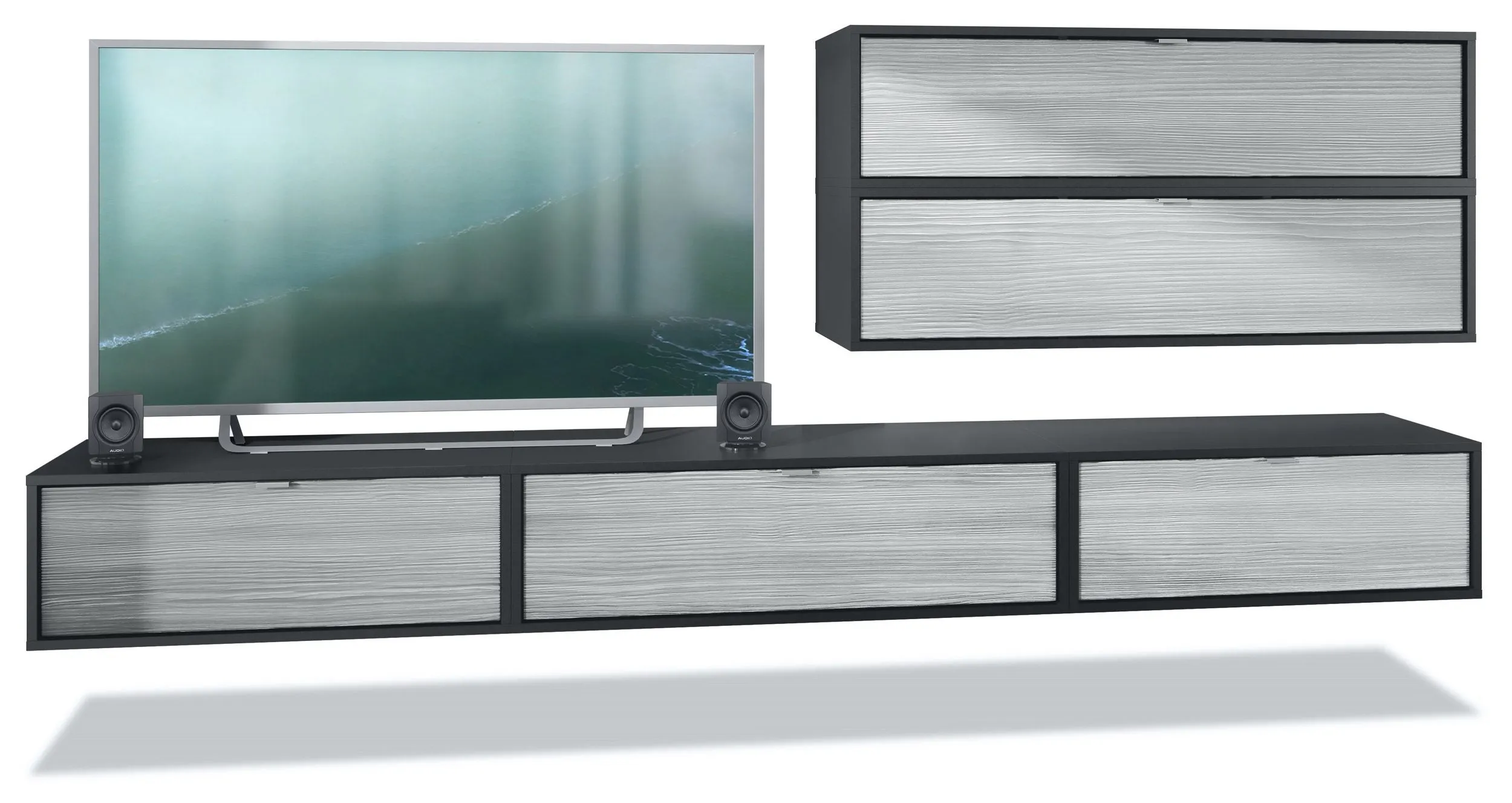 Wall Unit "Lana V3" with Black Body   Various Color Fronts