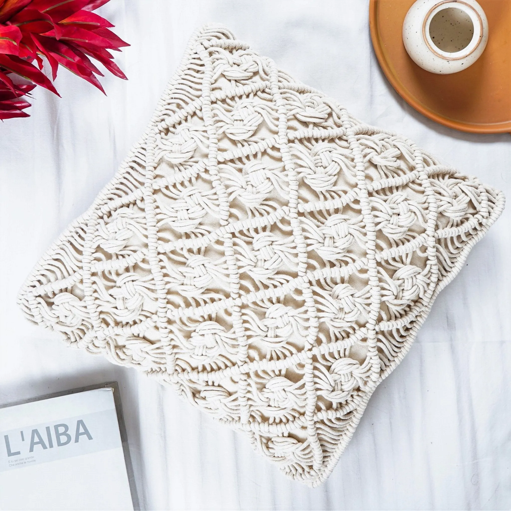 WanderWeft Boho Macrame Cushion Covers