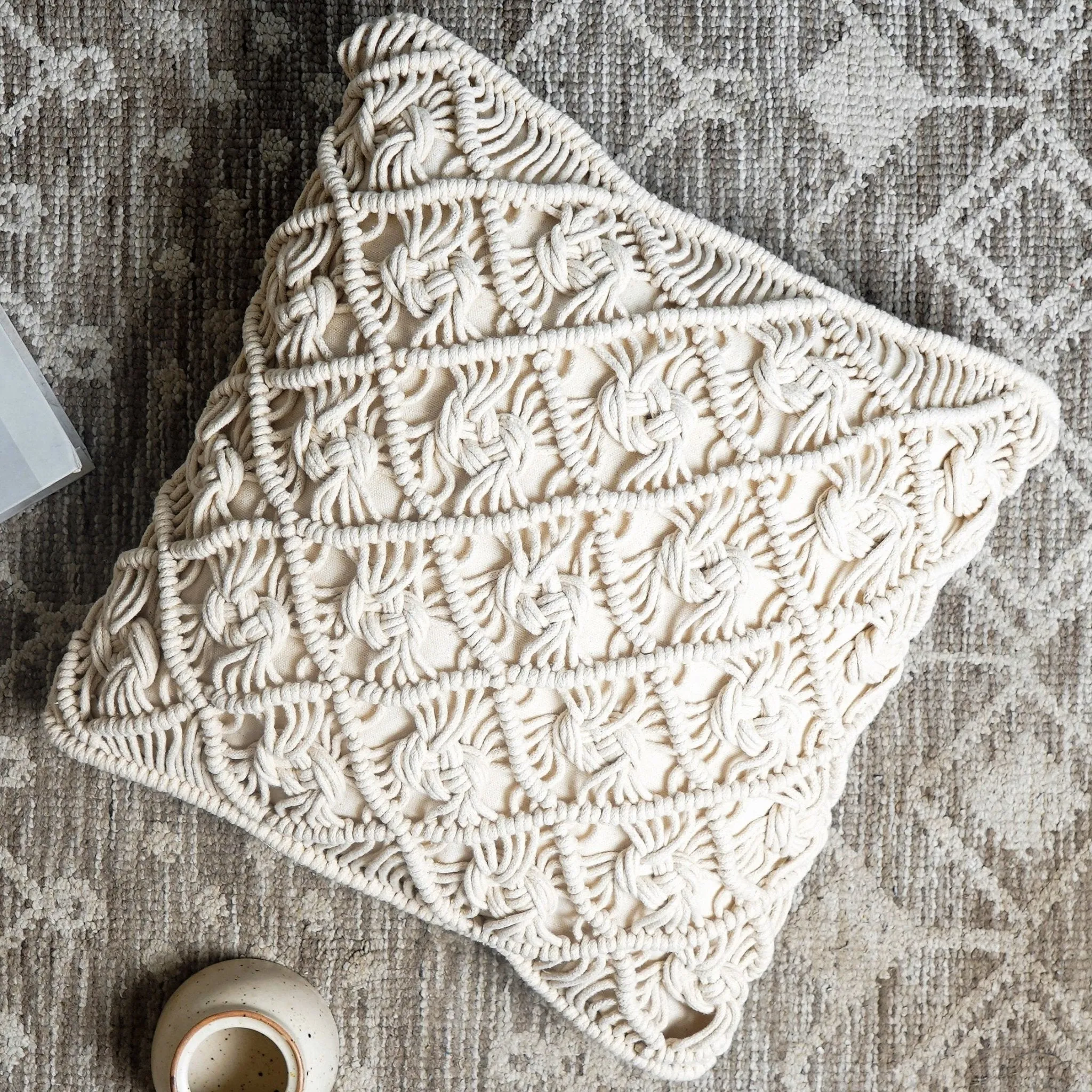 WanderWeft Boho Macrame Cushion Covers