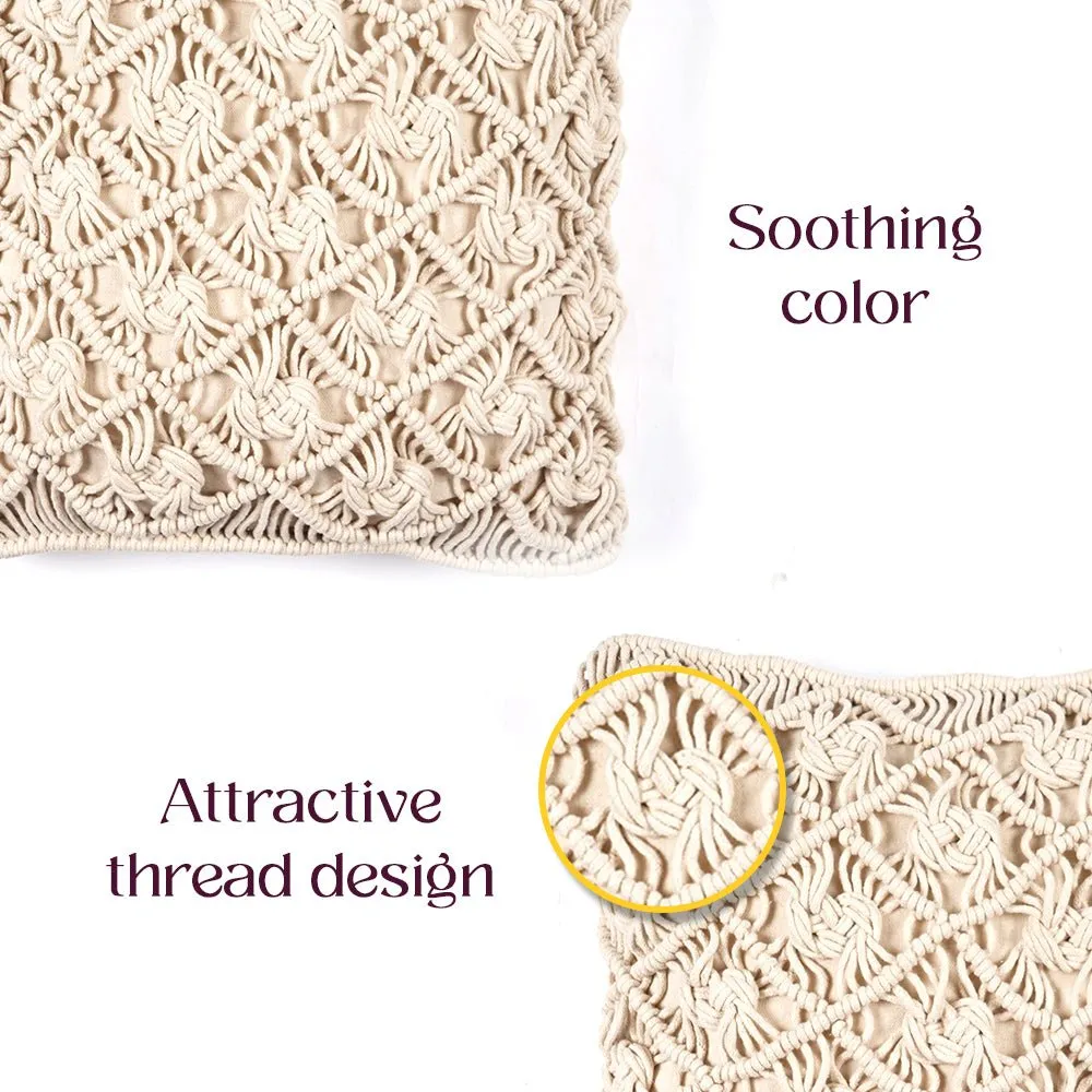 WanderWeft Boho Macrame Cushion Covers