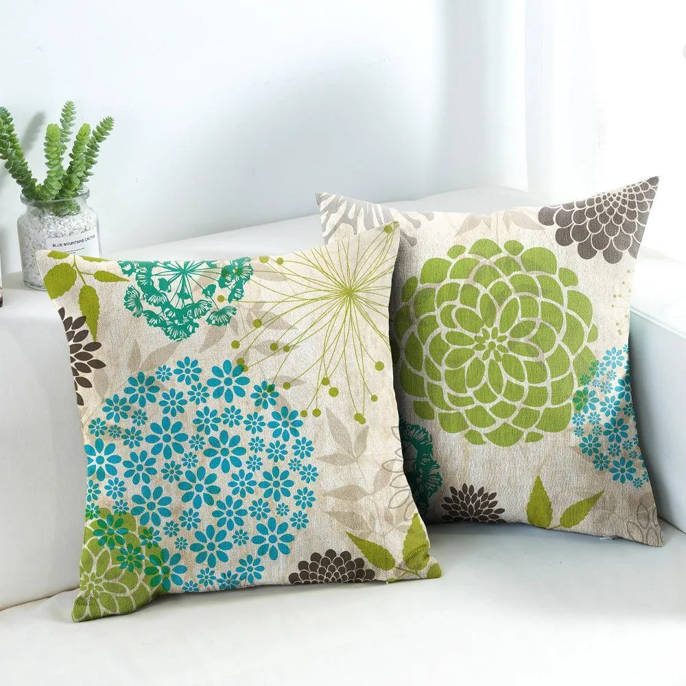 Water & Stain Resistant Marble Effect Outdoor Cushion Cover | 45x45cm Garden Décor - Set of 4
