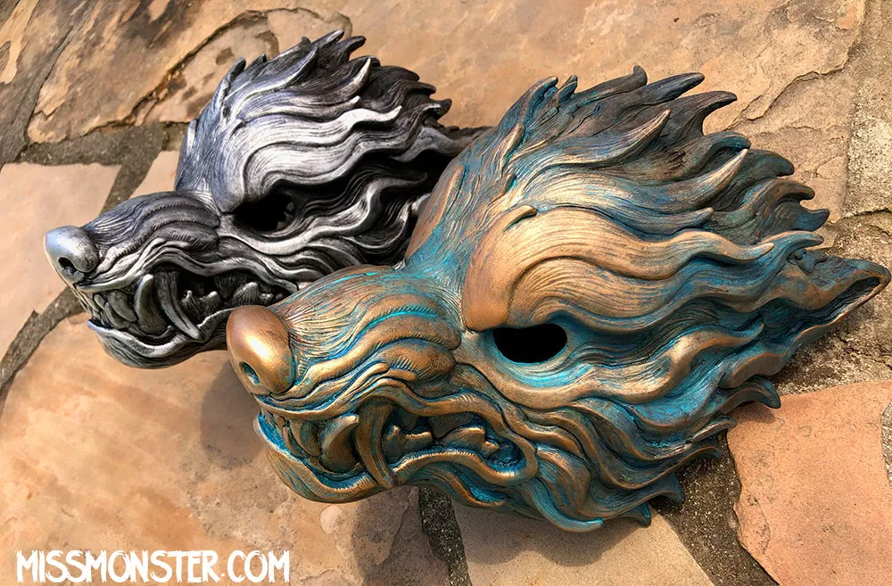 WAVEWOLF- PAINTED- ANTIQUE SILVER/ COPPER PATINA