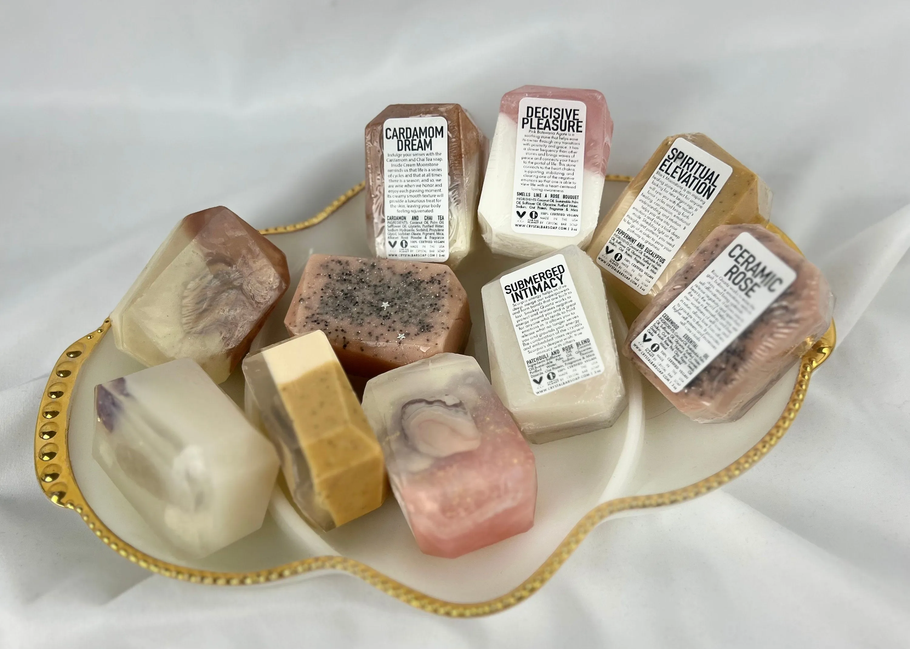 Wild Roses Crystal Infused Bar Soap - Vegan