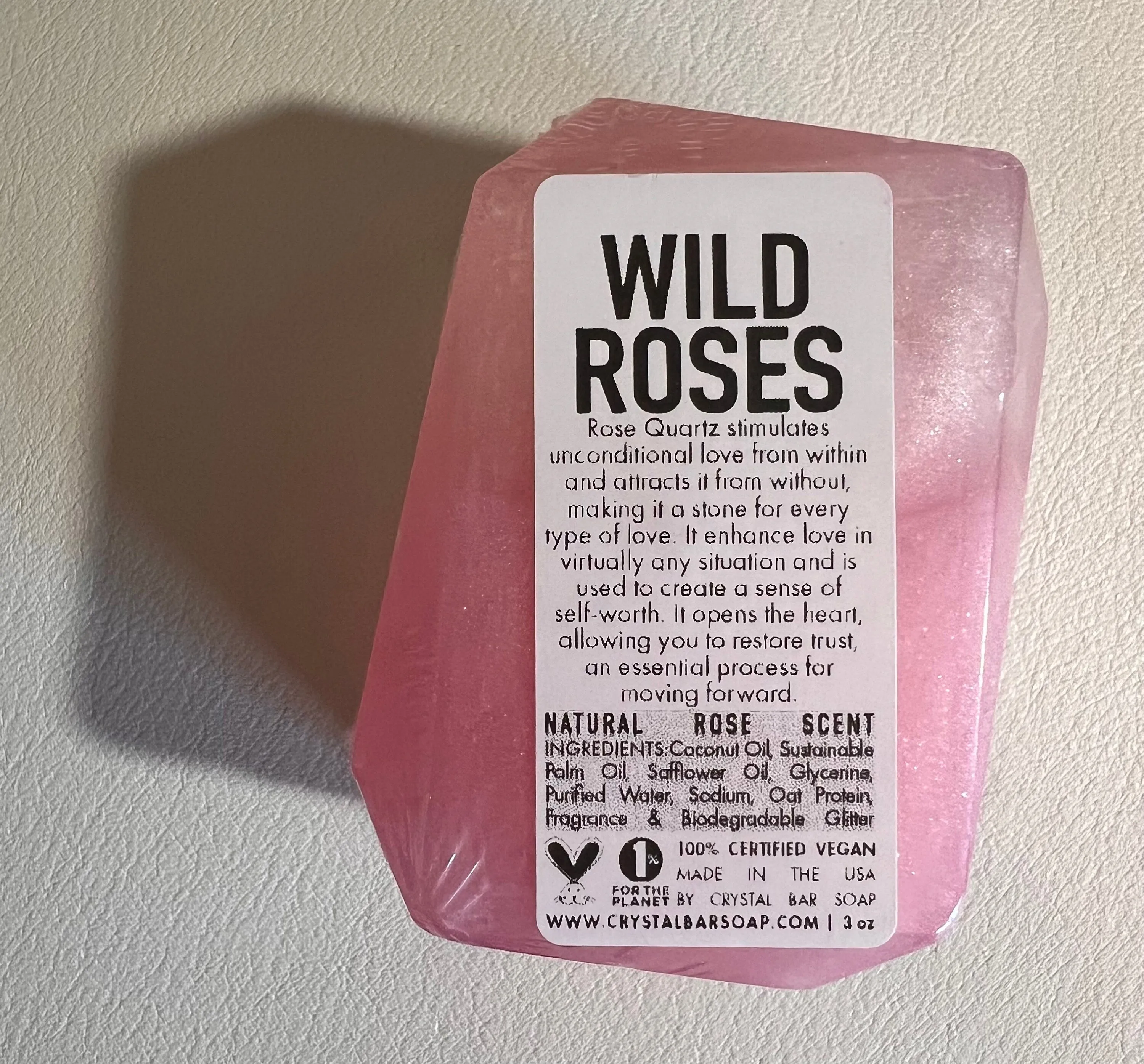 Wild Roses Crystal Infused Bar Soap - Vegan