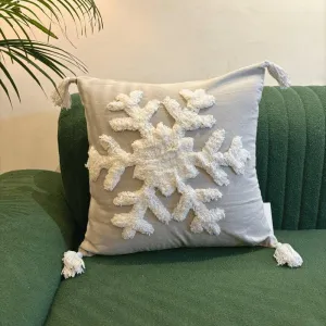 Winter's Lace Cotton Cushion Cover