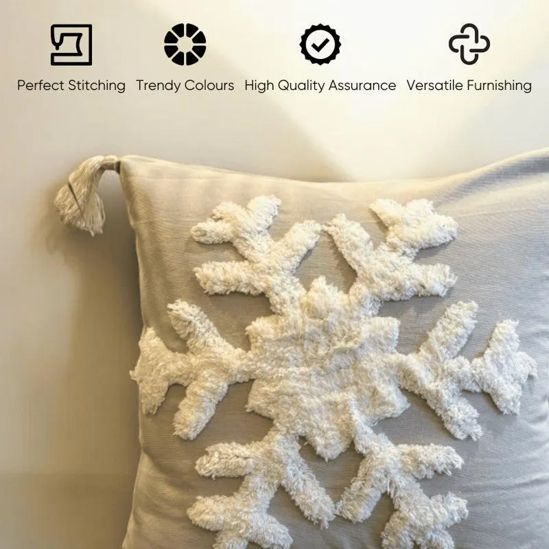 Winter's Lace Cotton Cushion Cover