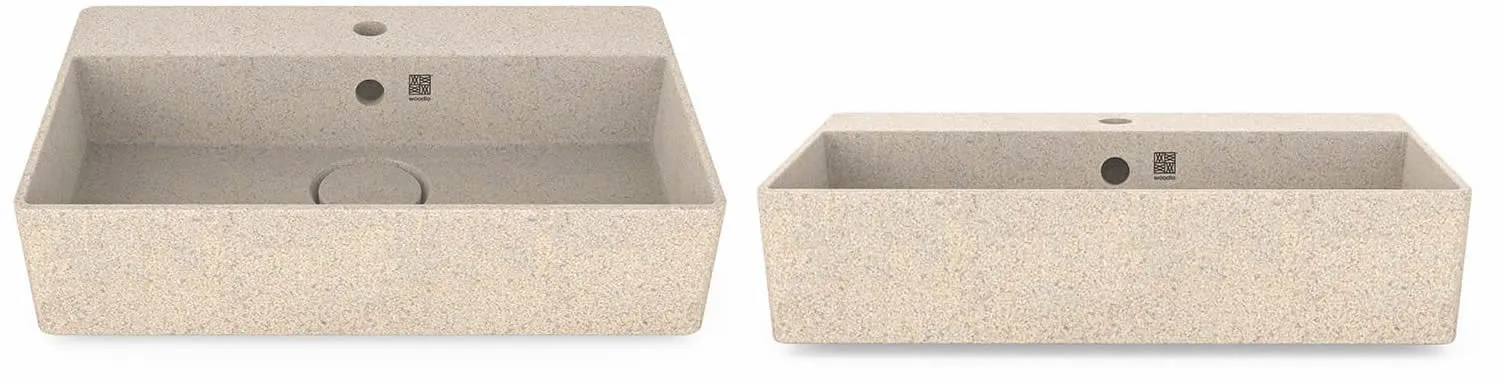 Woodio Cube60 Above-Mount Bathroom Sink for 1-Hole Faucet - 10 Colors