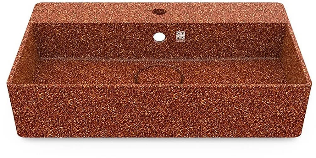 Woodio Cube60 Wall-Mount Wood Sink, for 1-Hole Faucet - 10 Colors