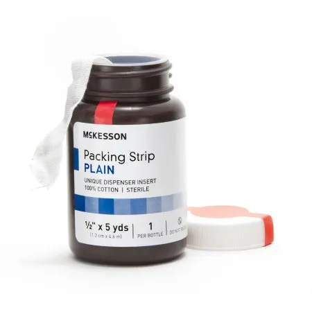 Wound Packing Strip 61-59220 McKesson Plain Cotton Non-impregnated Medium 1/2 Inch X 5 Yard 1 Count Sterile