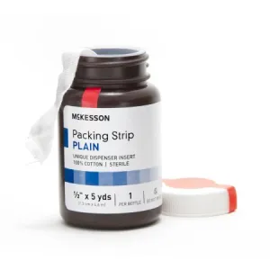 Wound Packing Strip 61-59220 McKesson Plain Cotton Non-impregnated Medium 1/2 Inch X 5 Yard 1 Count Sterile